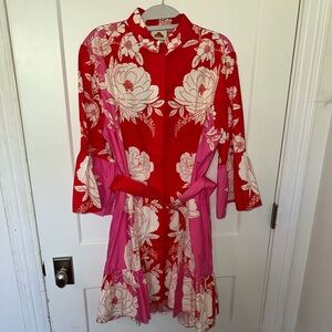 FARM RIO Soft Garden Pink Mini Dress